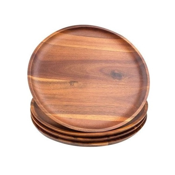 Wooden plates Wooden Acacia Walnut Dessert Plates Snack Fruit Vegetable Cheese Serving Trays Food Plate