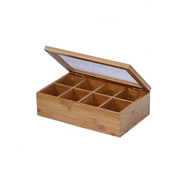 wooden unique and handmade Tea Box Storage Organizer Tall Size Holds Standing or Flat Tea Bags for home and kitchen decoration