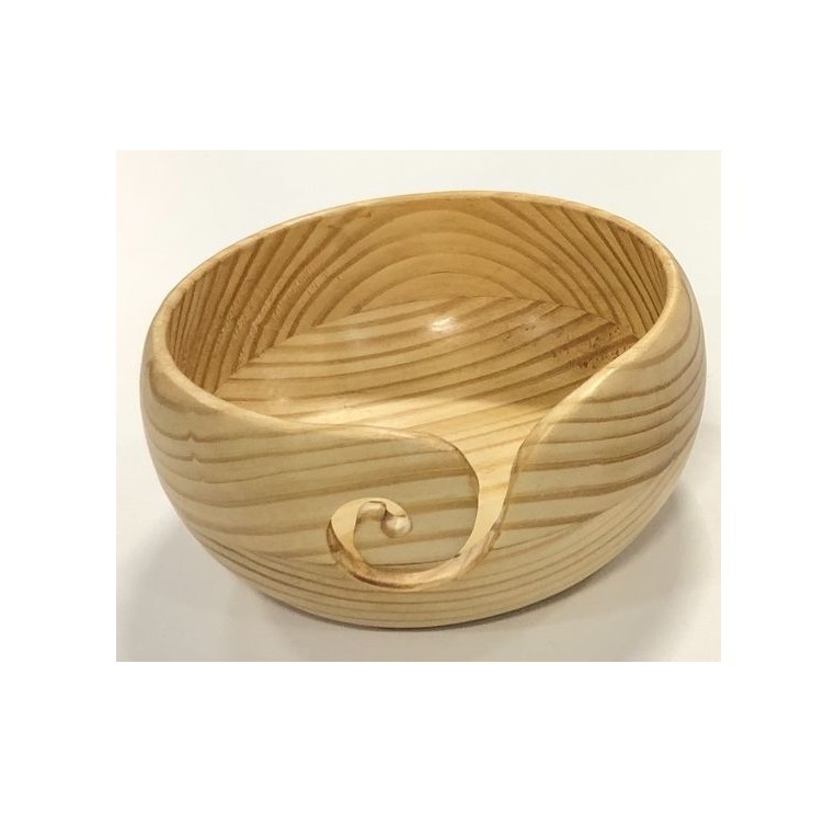 Handcrafted Wooden Yarn Storage Bowl Holder Dispenser for Knitting & Crochet with Heavy Base