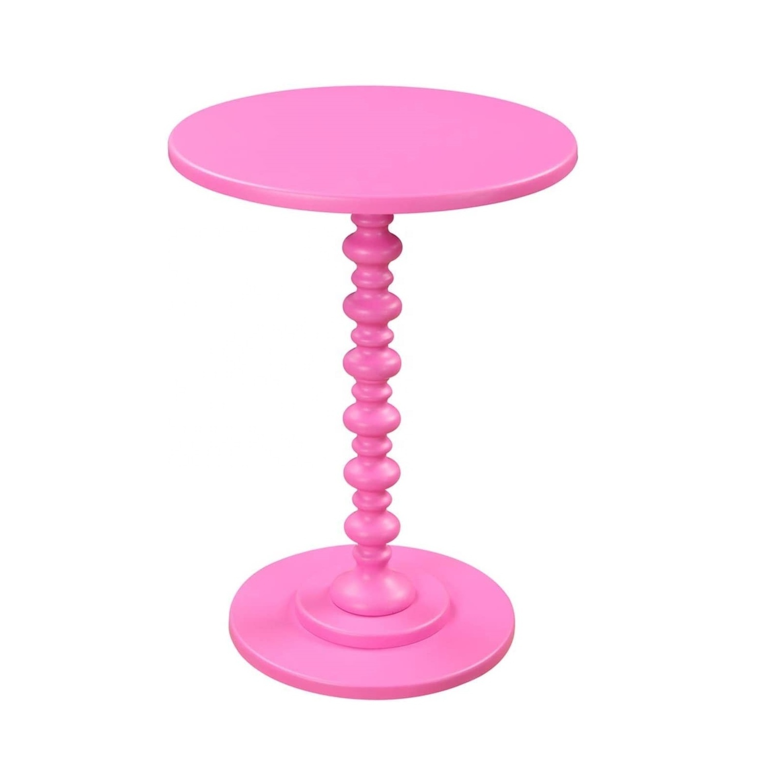 wooden round carving fully folding coffee and side table solid wood side table pink shade