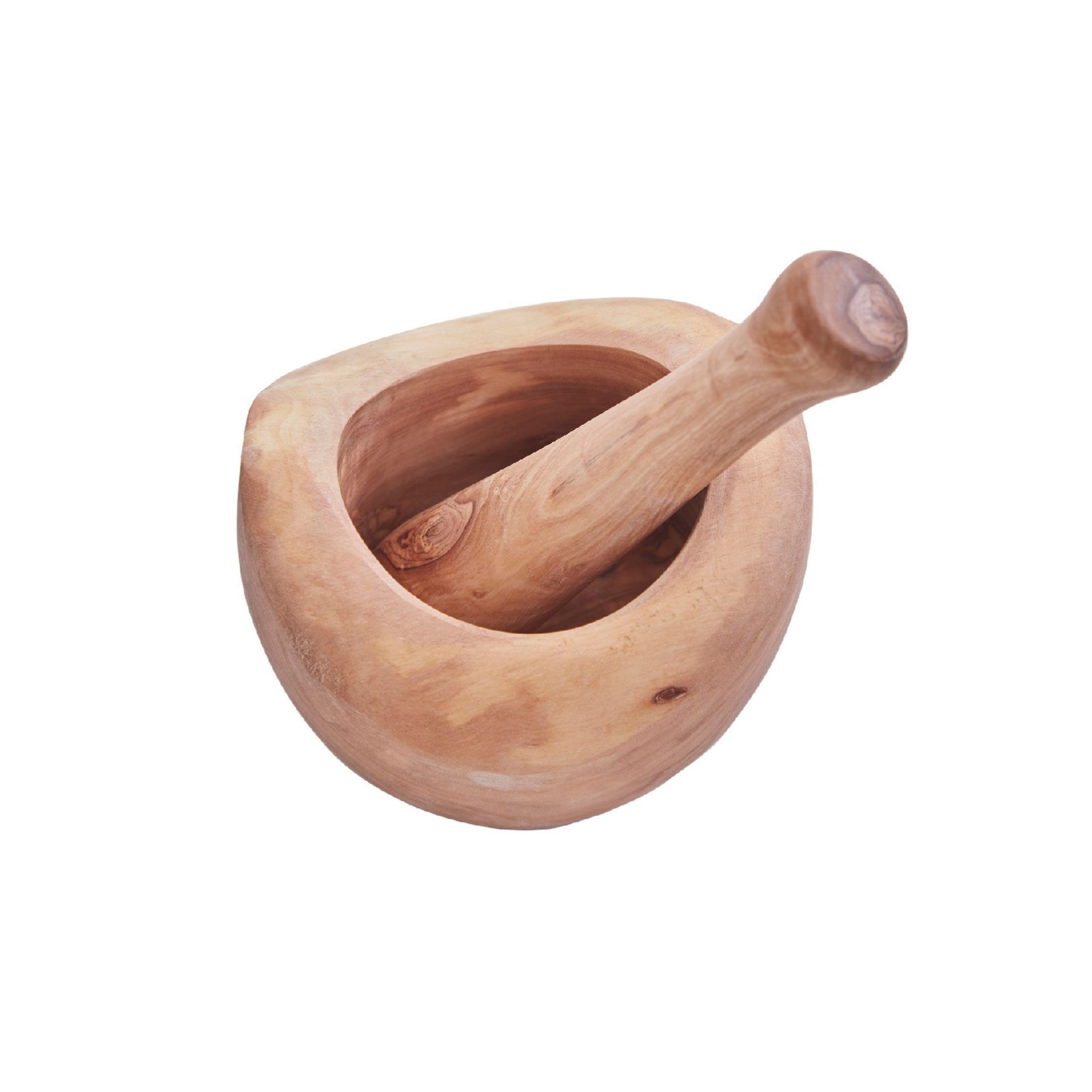 Olive Wood Mortar and Pestle Set Garlic Pepper Herb Spice Pellet Grinder Wood Guacamole Maker Natural Bowl