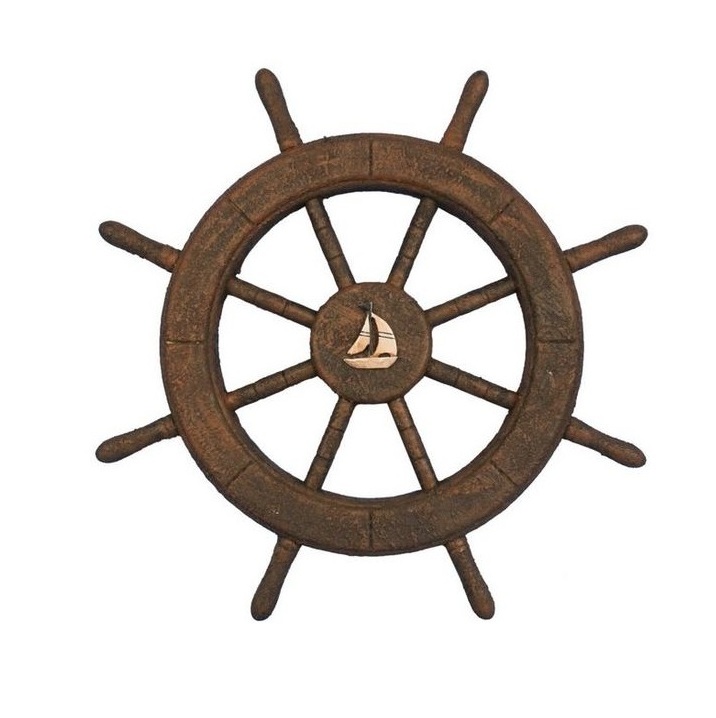 Nautical Ship Wheels Blue Wooden Ship Wheel Boat Item Rustic Country Decor Wall Hanging Farmhouse Decor Available at Low Cost