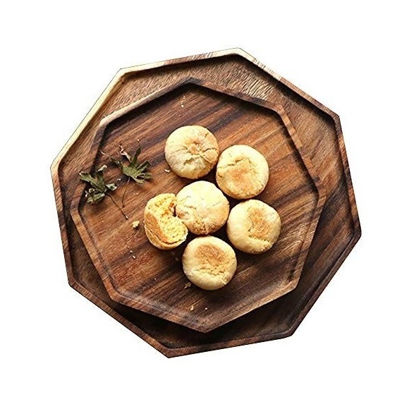 Wooden Snack Platter Kitchen Storage Tray Peach Wooden leaf shape Dessert Western Food Baking Snacks