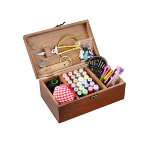 Wooden Sewing Basket vintage Style Organize Box for Mon Grandma Girl Women Hobbyist Household