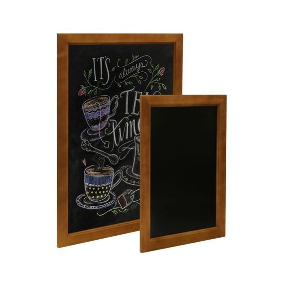 Rustic Wooden Magnetic Kitchen Chalkboard Sign Inch Brown Framed Wall Hanging Chalk Board for Farmhouse Decor Wedding Restaurant