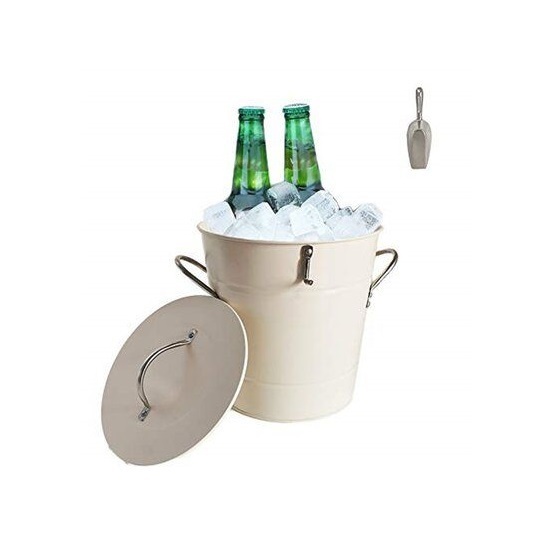 Galvanized Wine Cooler With Handle Large Champagne Chiller Beer Ice Bucket and Wine Tubs For Bar and Night Clubs