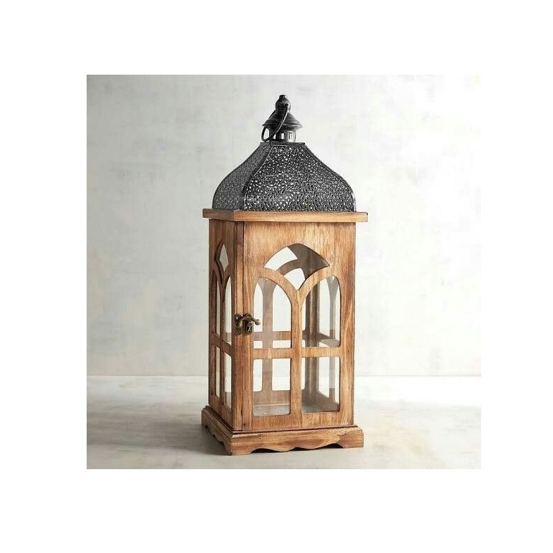 Rustic Wood Candle for Wood Lantern Table Top Mantel Wall Hanging or Garden Display Indoor and Outdoor Use Large