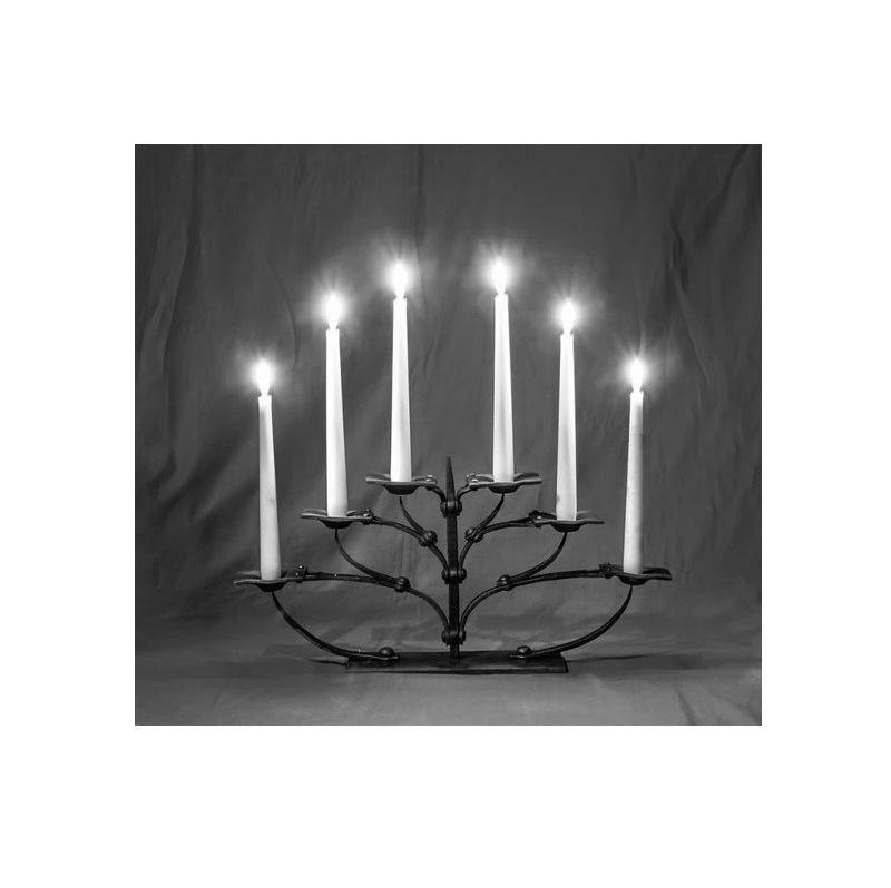 Handmade metal craft Modern Black Wall Mount Wrought Iron Double Arm Candle Holder For Home decoration