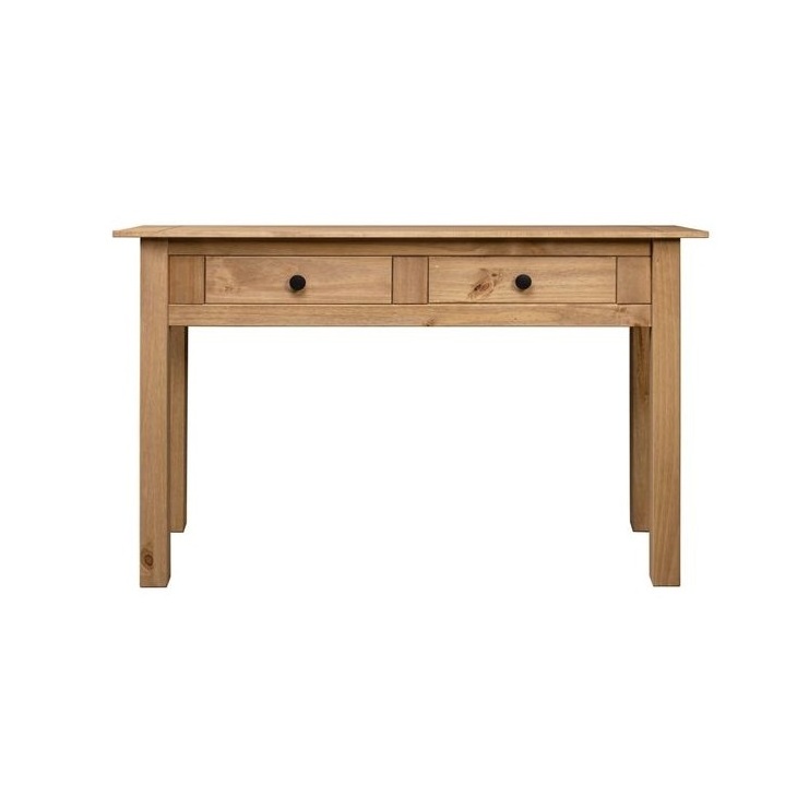 Modern Latest Designs Solid Rectangular Wood Top With Rustic Brown Finish Curve Legs Entryway Wooden Console Table