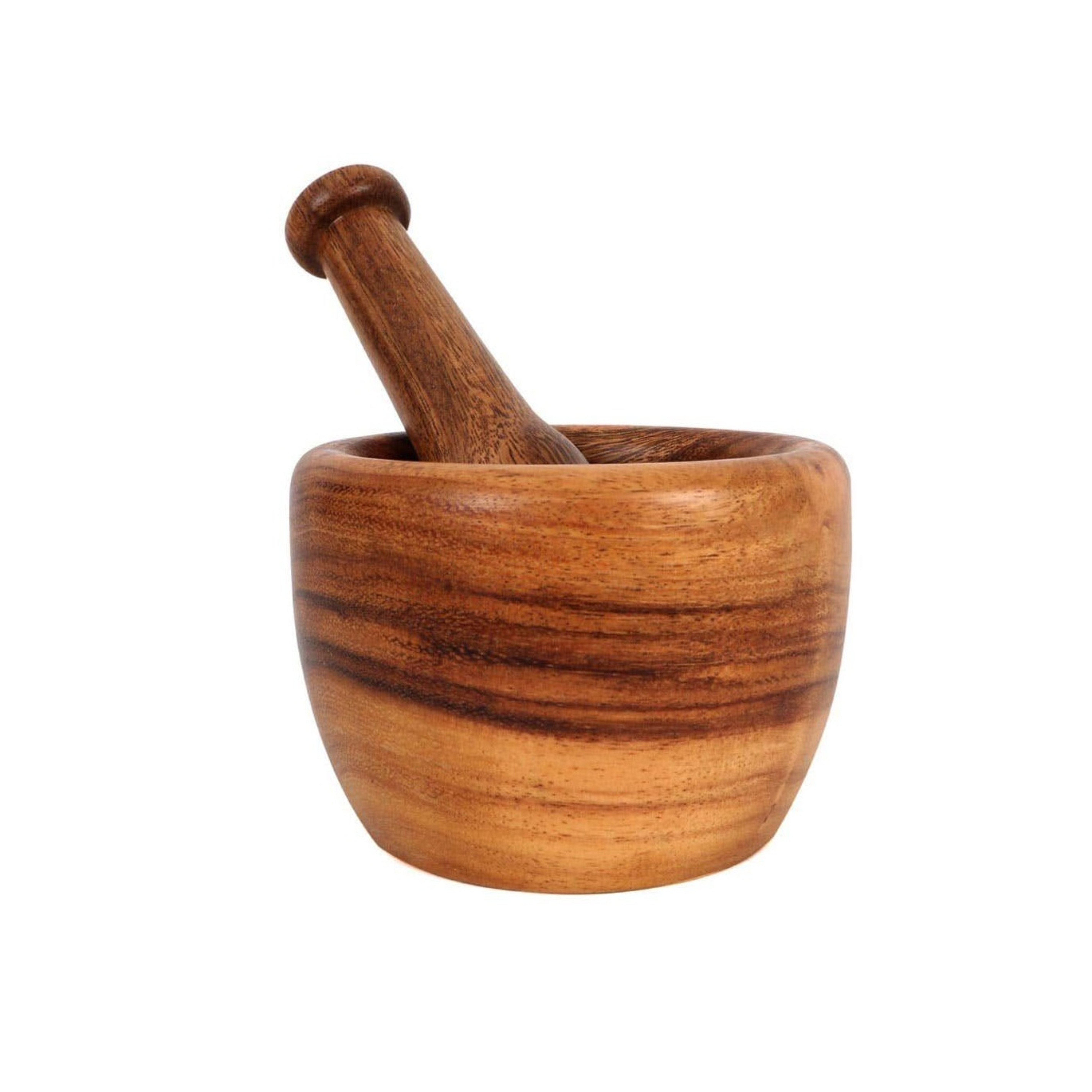 Olive Wood Mortar and Pestle Set Garlic Pepper Herb Spice Pellet Grinder Wood Guacamole Maker Natural Bowl