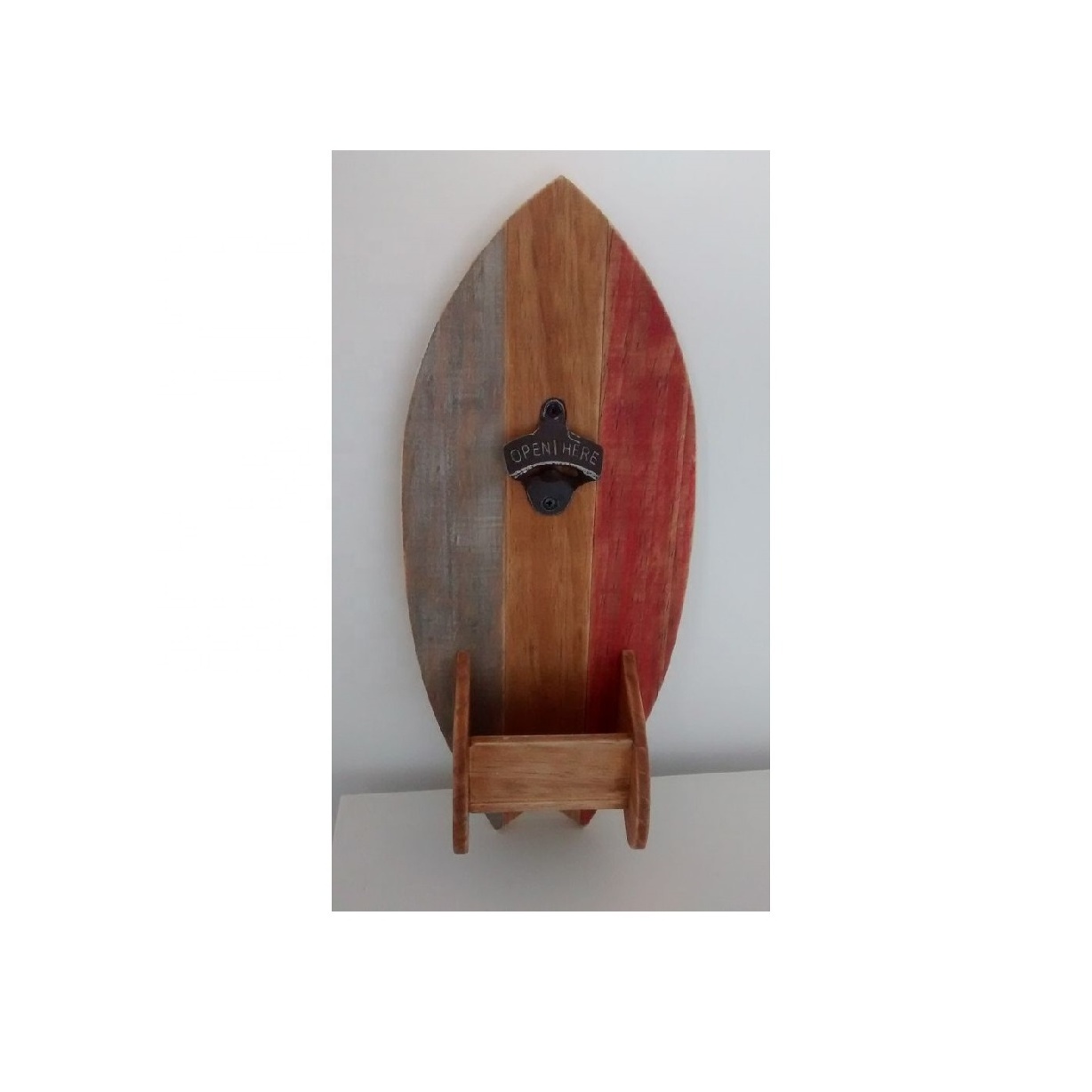 Surfboard Wall Mounted Bottle Opener Wooden Flat Board Speed Bottle Opener Home Beer bottle opener