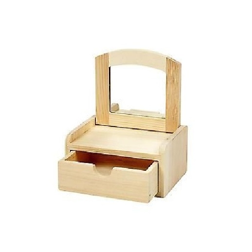 Wholesale Slide Top Jewelry Coin white Stash Unfinished Compartment Small Makeup Wood Box With Drawer