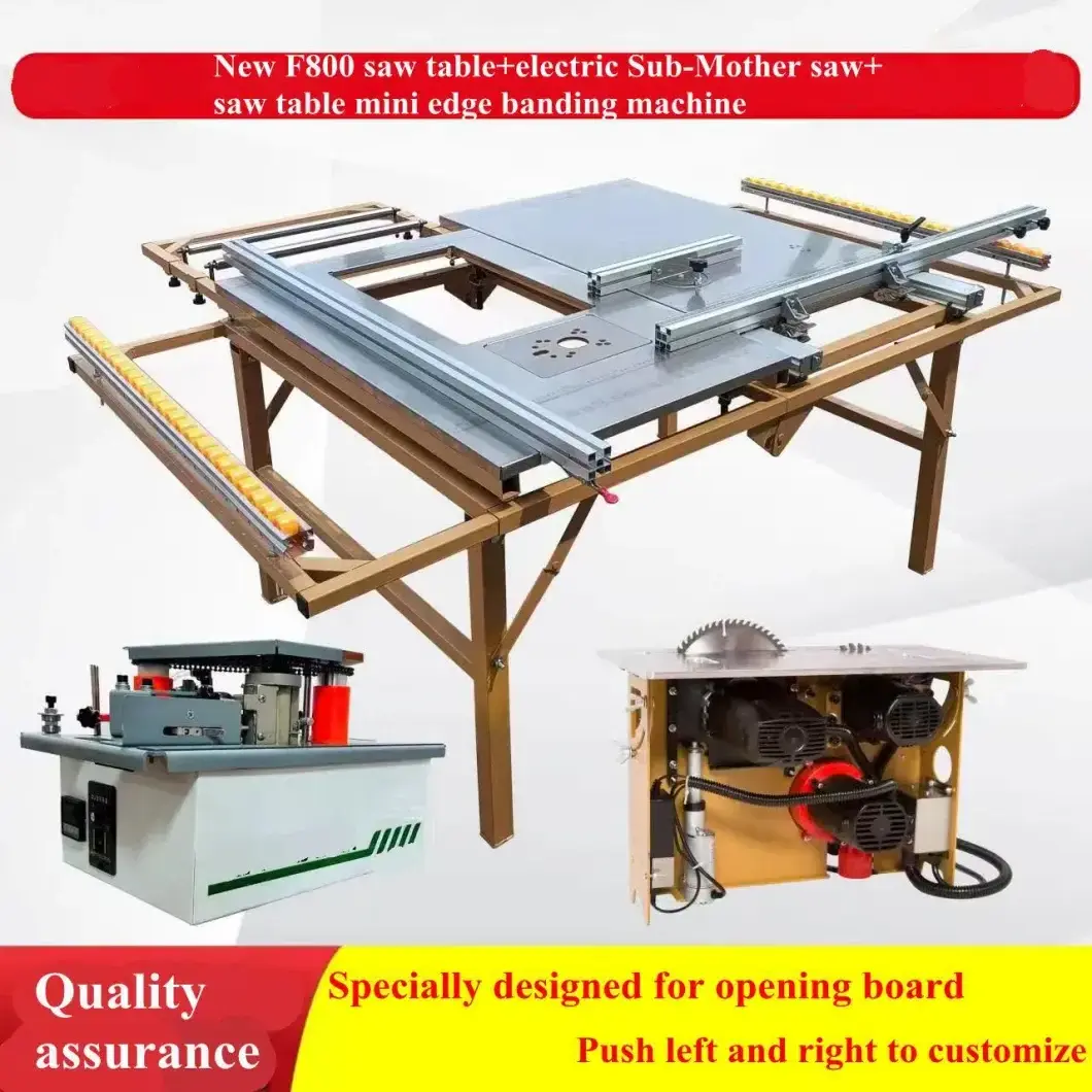 F800 woodworking machinery Woodworking with Panel Saw Mini Banding Machine sliding table saw sawmill