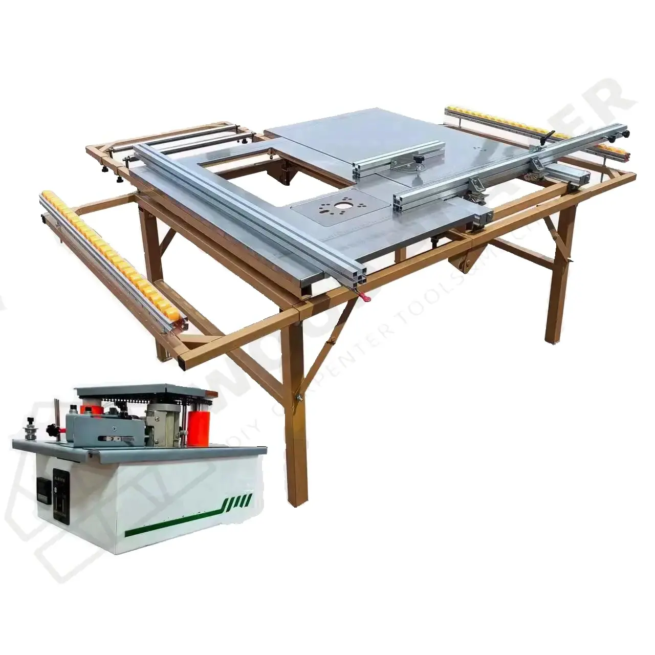 F800 woodworking machinery Woodworking with Panel Saw Mini Banding Machine sliding table saw sawmill