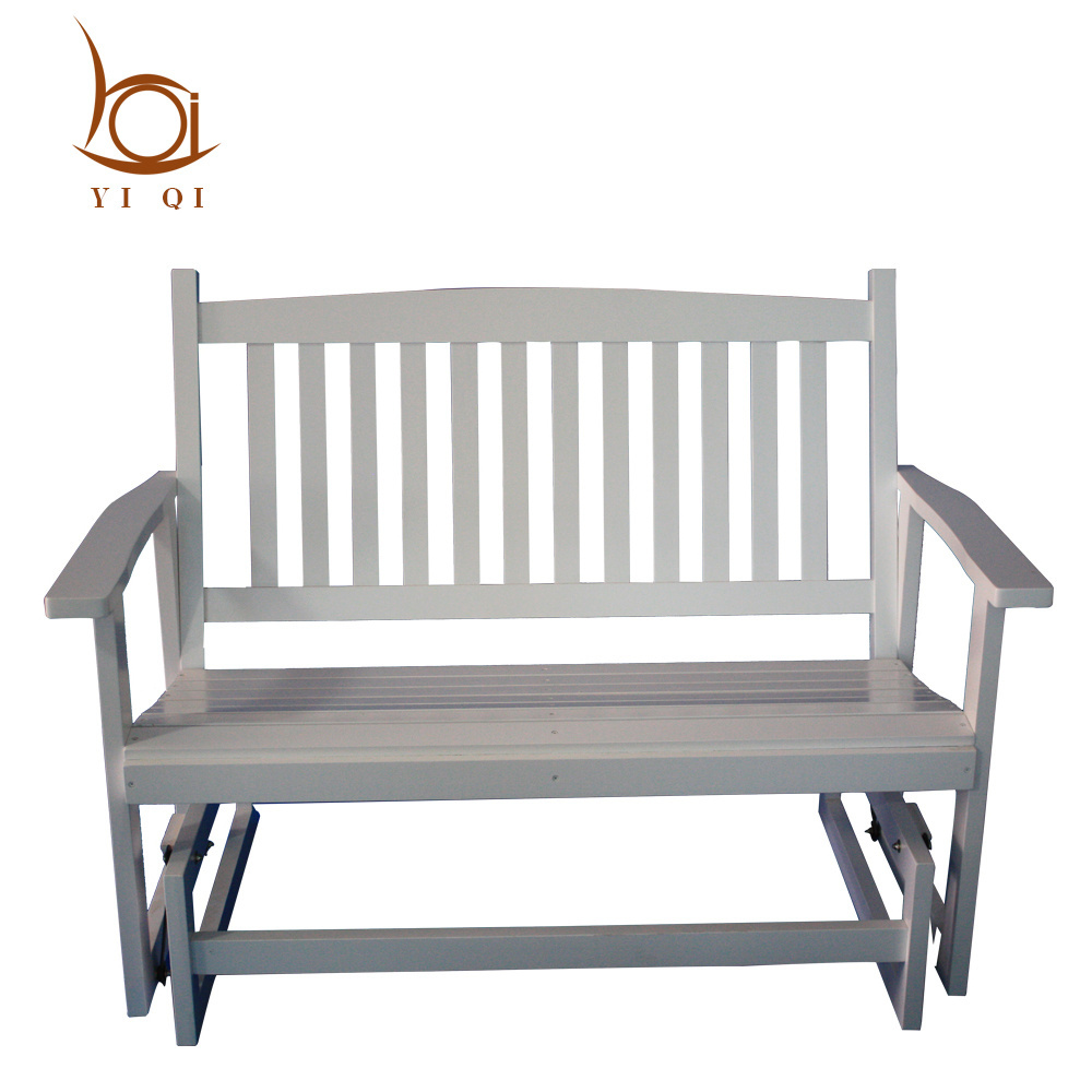 New Products Double Seat Wood Glider Rocking Chair