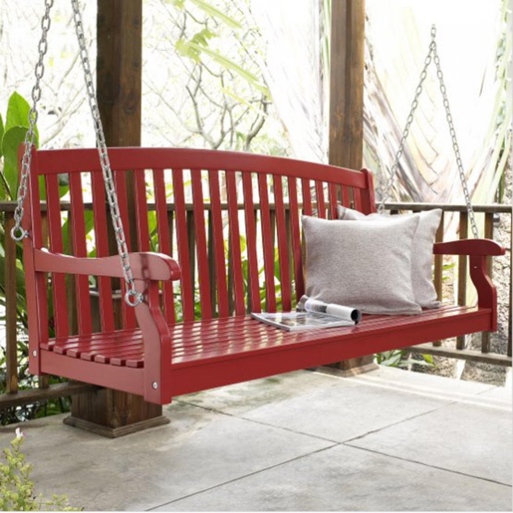 Outdoor Use Porch Furniture Hardwood Chain Swing Chair