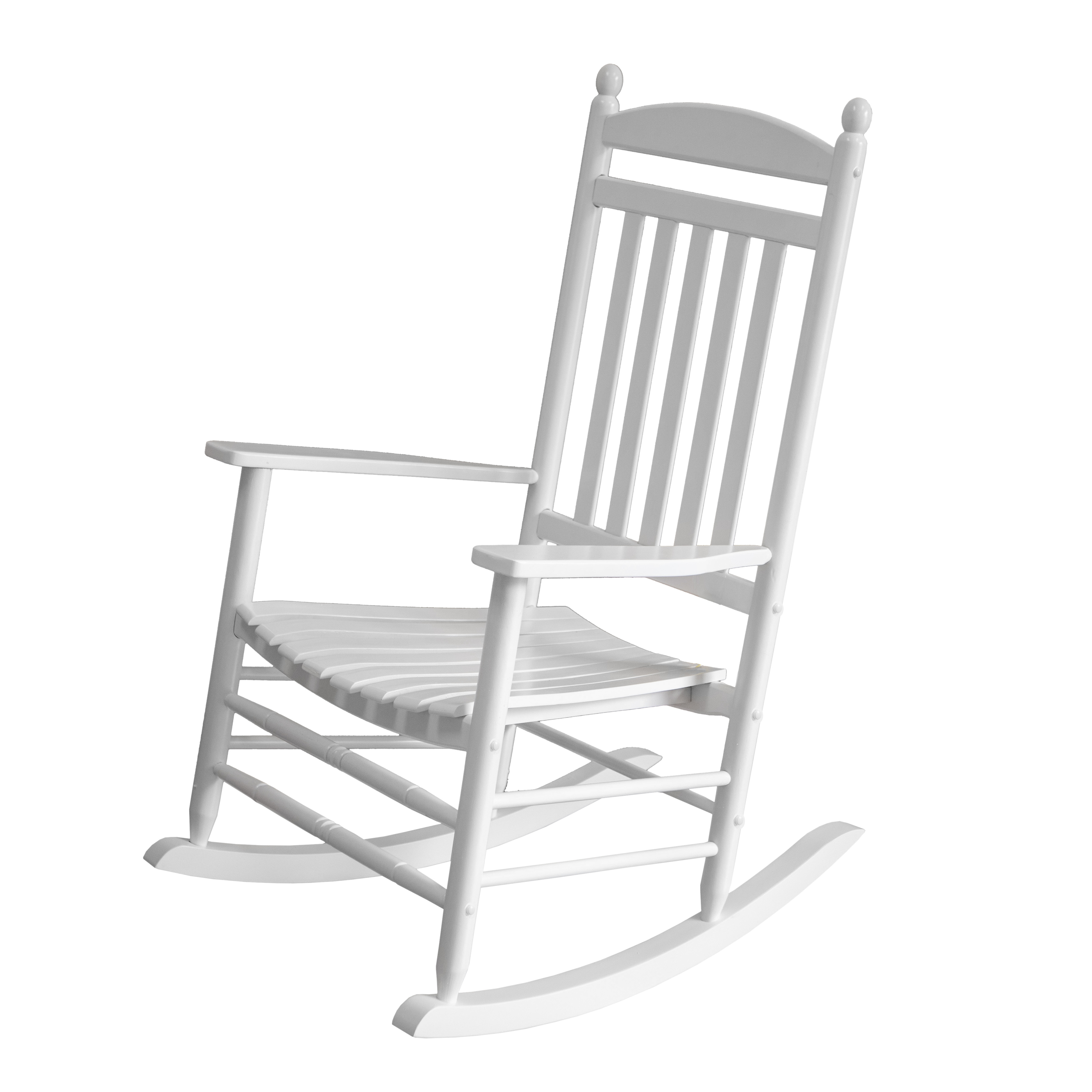 Wooden Rocking Chair for Patio Porch Living Room Indoor and Outdoor White Finish