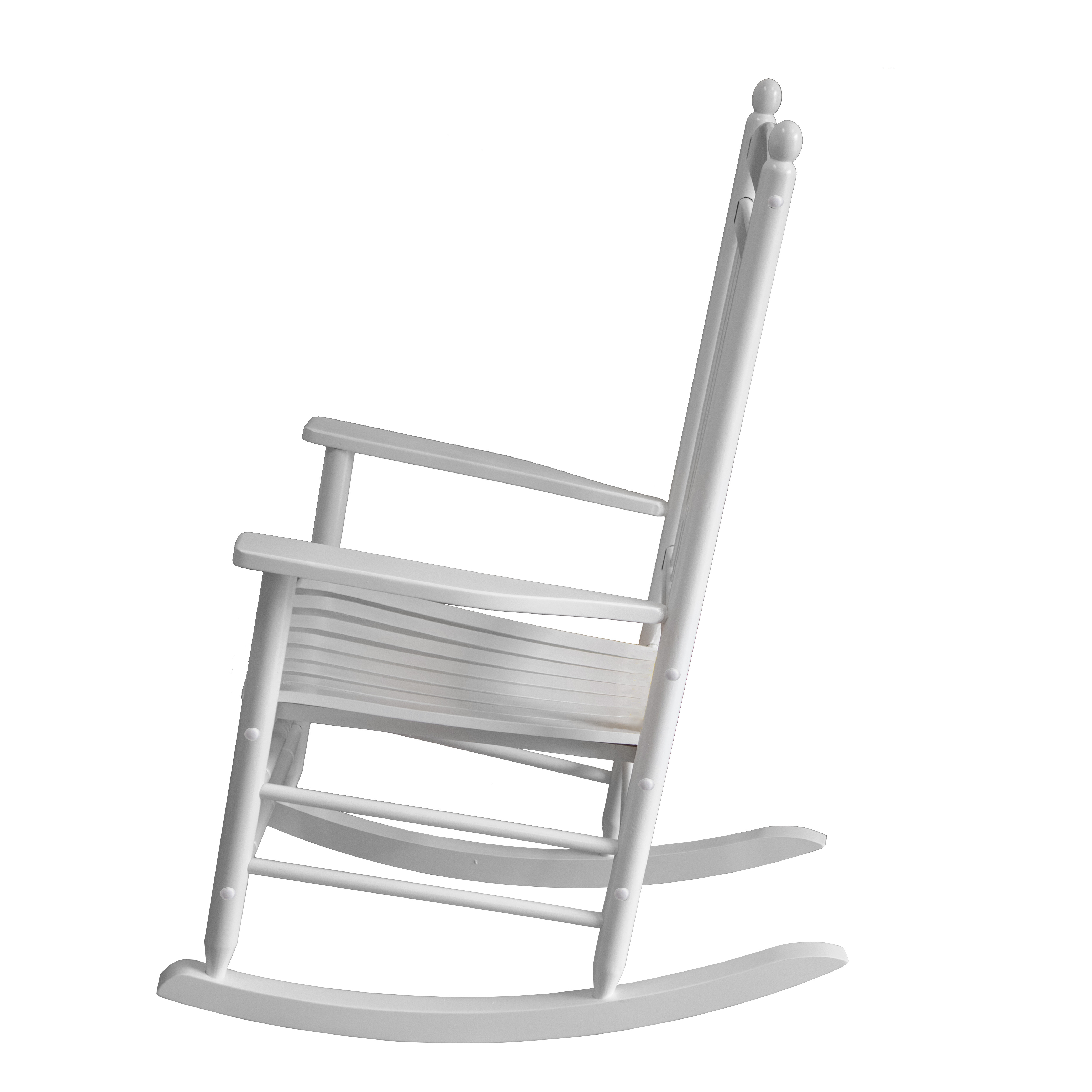 Wooden Rocking Chair for Patio Porch Living Room Indoor and Outdoor White Finish