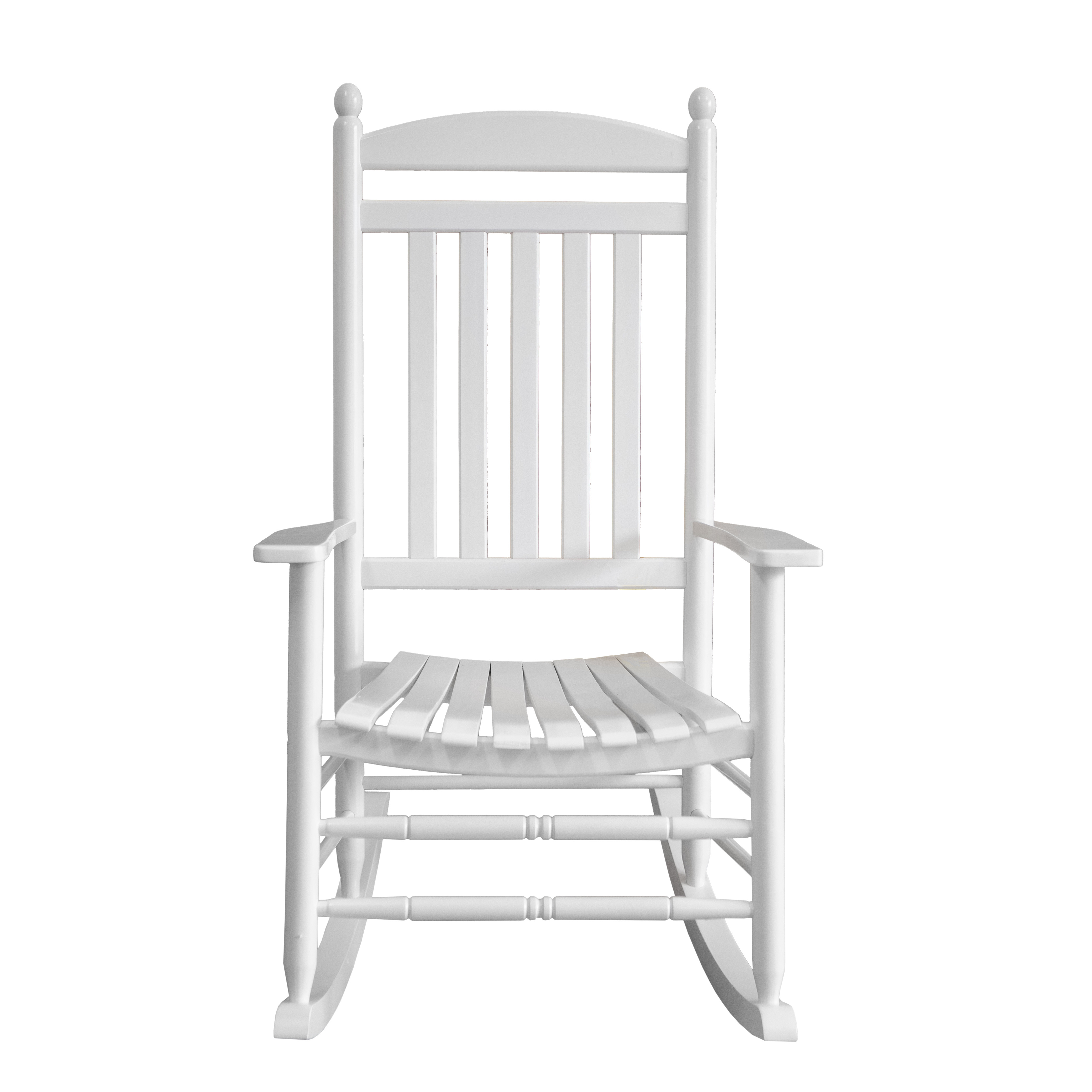 Wooden Rocking Chair for Patio Porch Living Room Indoor and Outdoor White Finish