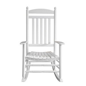 Wooden Rocking Chair for Patio Porch Living Room Indoor and Outdoor White Finish