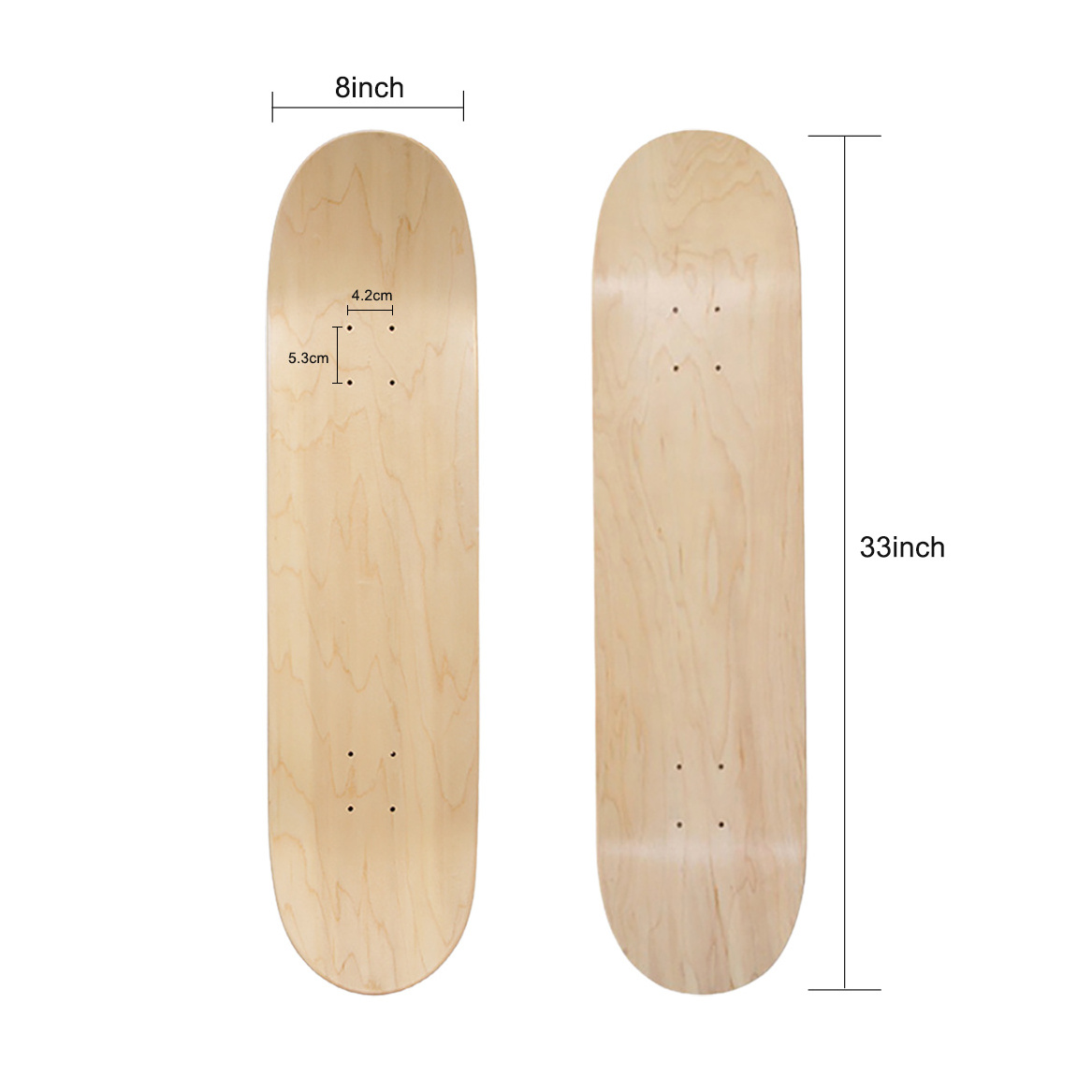 31*8 Inch Wholesale Cheap Custom Logo Design Painting Oem Plain Blank Skate Board 7 Ply Maple Wood Art Skateboard Decks