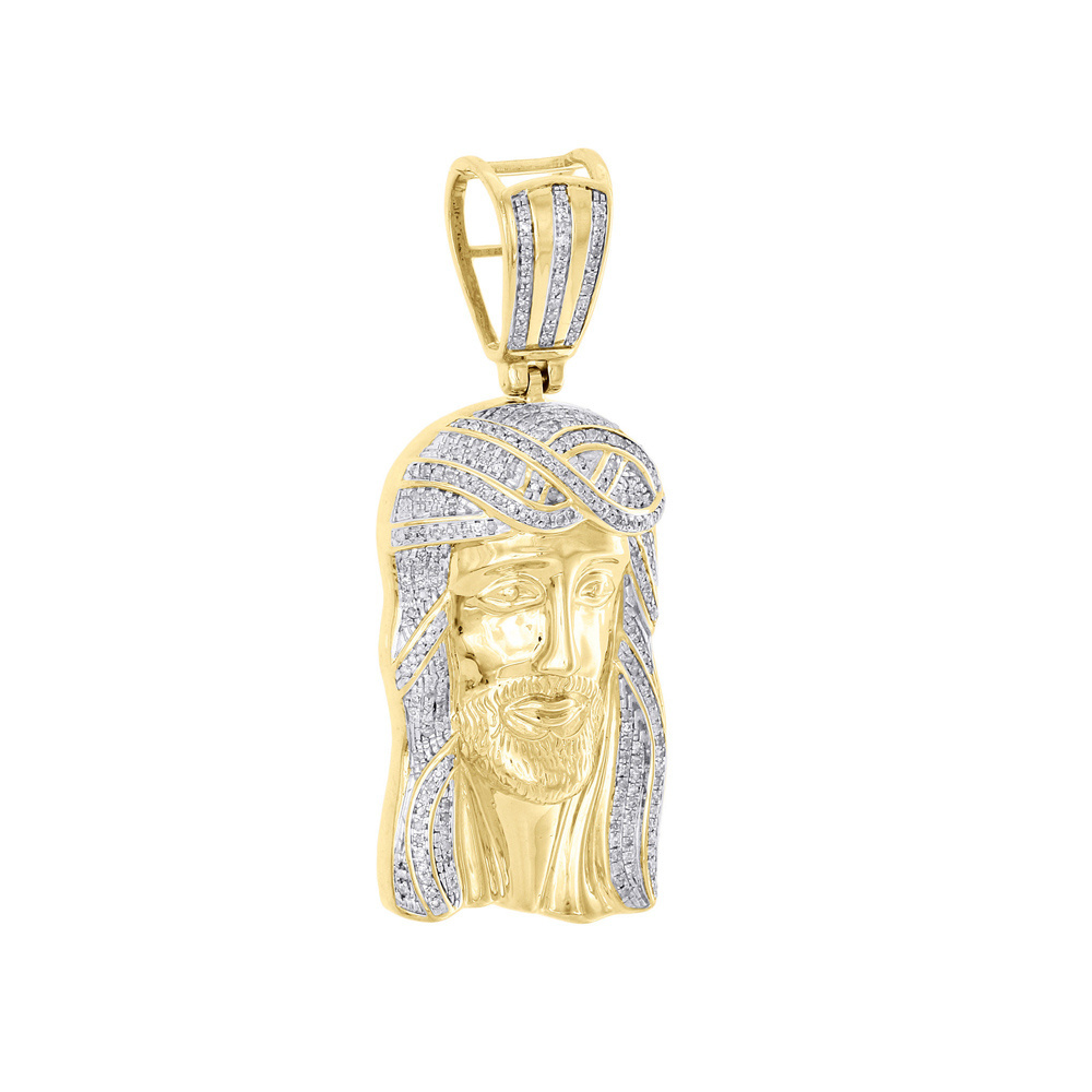 New Arrival Hip Hop Jewelry Iced out 14K Gold Finish Christ Jesus Piece Heavy 3D Pendant