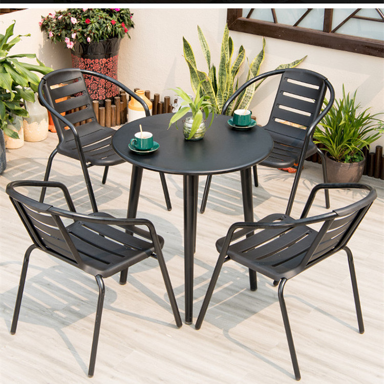 Patio Outdoor Furniture Outside Garden Leisure Coffee Chair and Table Sets Hot Sell Aluminium Waterproof Dining Table and Chair