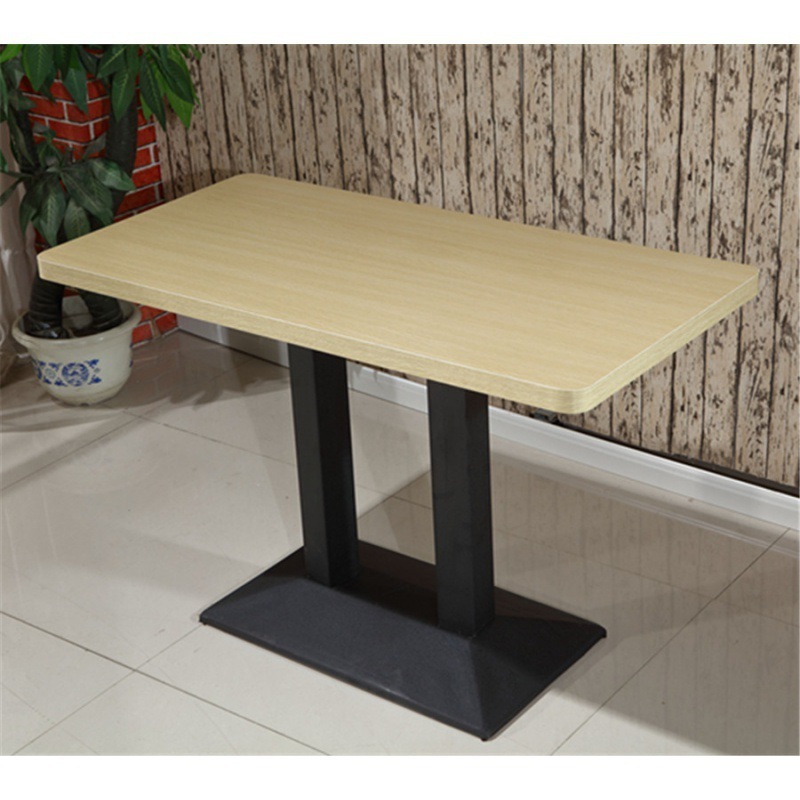 Hot Sale Restaurant Furniture Wooden Walnut Dining Table Customize Cafe Fast Food Seat Four People Table