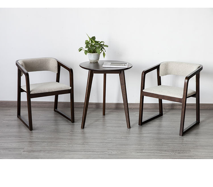 Wholesale Modern Restaurant Coffee Shop Chair Solid Wood Chairs With Leather Fabric Seat