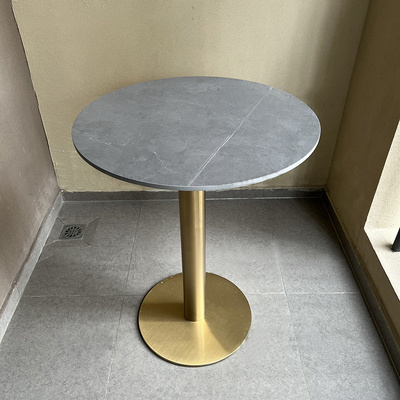 Luxury restaurant durable stainless steel Golden leg round table square table artificial marble coffee tables