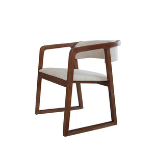 Wholesale Modern Restaurant Coffee Shop Chair Solid Wood Chairs With Leather Fabric Seat