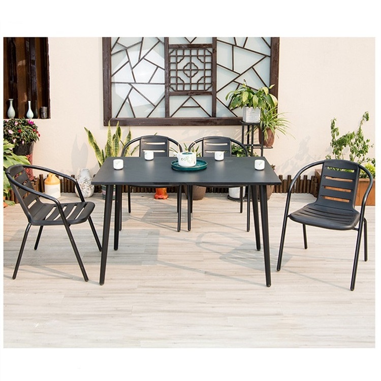 Patio Outdoor Furniture Outside Garden Leisure Coffee Chair and Table Sets Hot Sell Aluminium Waterproof Dining Table and Chair