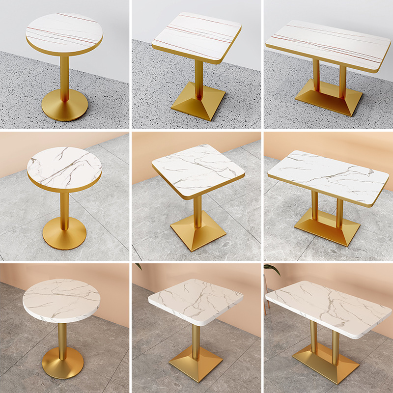 Wholesale Marble Desktop Coffee Shop Cafe Tables Dining Table Restaurant Furniture For Sale