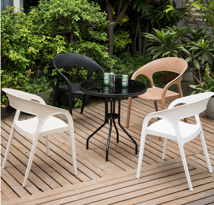 Restaurant furniture pp coffee shop cheap outdoor plastic chairs in black