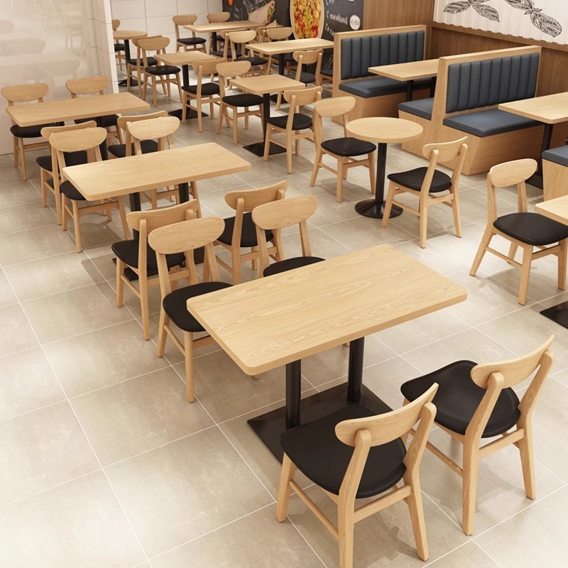 Restaurant Sofa Sets Commercial Cafe Furniture Modern Restaurant Fast Food Dining Tables And Chairs Wood Leather Booth Seating