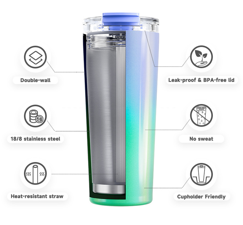 2024 New Product Ideas Skinny Gradient Stainless Steel Tumbler