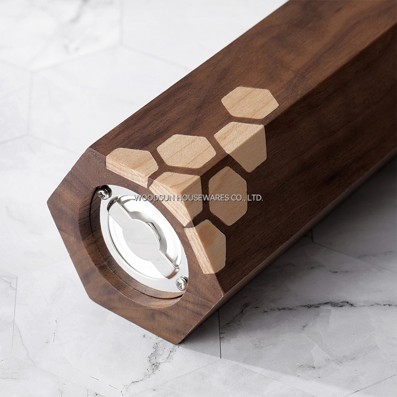 Wholesale Custom Black Walnut Hard Maple Modern Pepper Grinder And Salt Mill