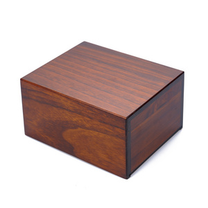 B051 Wholesale Funeral Cherry Pet Urn for Ashes Urnas para Mascotas Wooden Urn Box