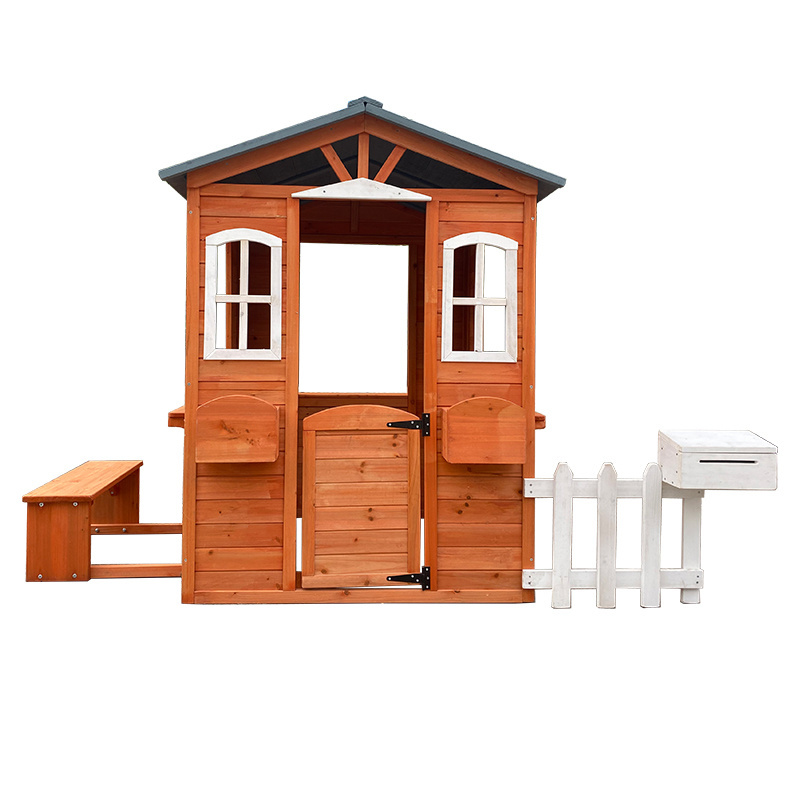 Customized Color Easy Assembly Cheap Wooden Children Playground Playhouse For Kid Wooden Kids Outdoor