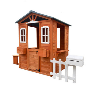 Customized Color Easy Assembly Cheap Wooden Children Playground Playhouse For Kid Wooden Kids Outdoor