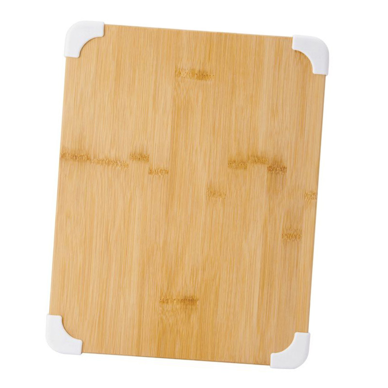 Non-slip Bamboo Cutting Board with Juice Trough with Protective Sleeve White Nature Color Cutting Board