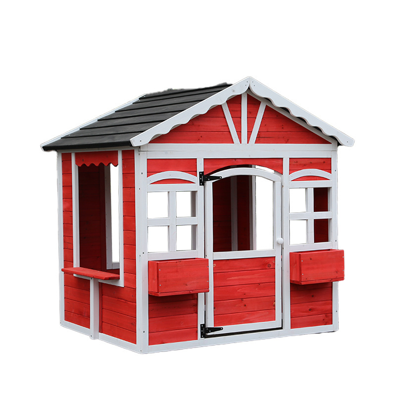 WoodVille Kid's Wooden Playhouse Garden Cottage Kid's Backyard Playground Cubby play House for Kids' Fun