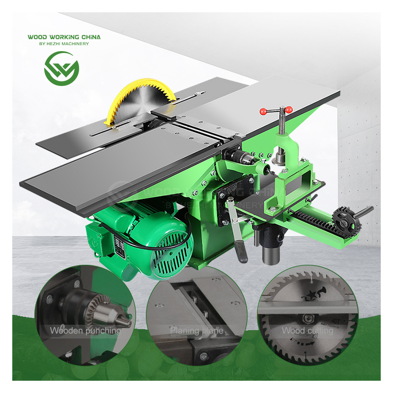 Hz509 Combined Multipurpose Multifunctional Mini Wood Jointer Planer Combination Multi Function Planer & Slotting Machines