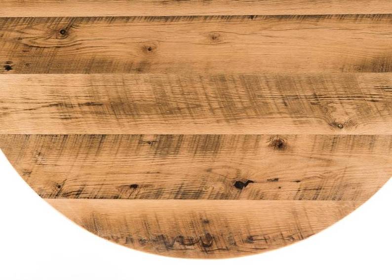 Custom The Francesca Wood Top Oak Round Dining Table Reclaimed/Recycle Solid Wood Furniture