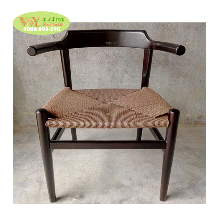 Custom Dining Chair Solid Wood Design Kraft String Chair For sale