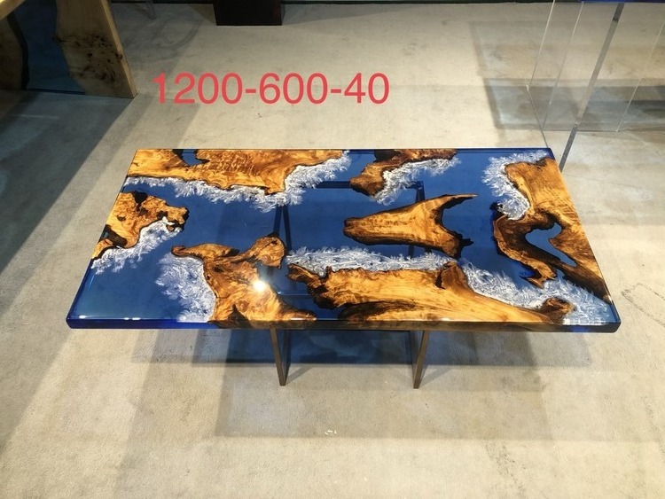 River Slab Table Dining Table Custom Epoxy Resin Walnut Wood Solid Home Furniture Kitchen Cabinets Modern Live Edge Dining Table