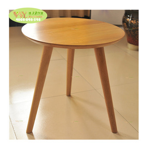 Wholesale Solid Wood Living Room Furniture Design Modern Indoor Round 3 Legs Wooden Tea Table