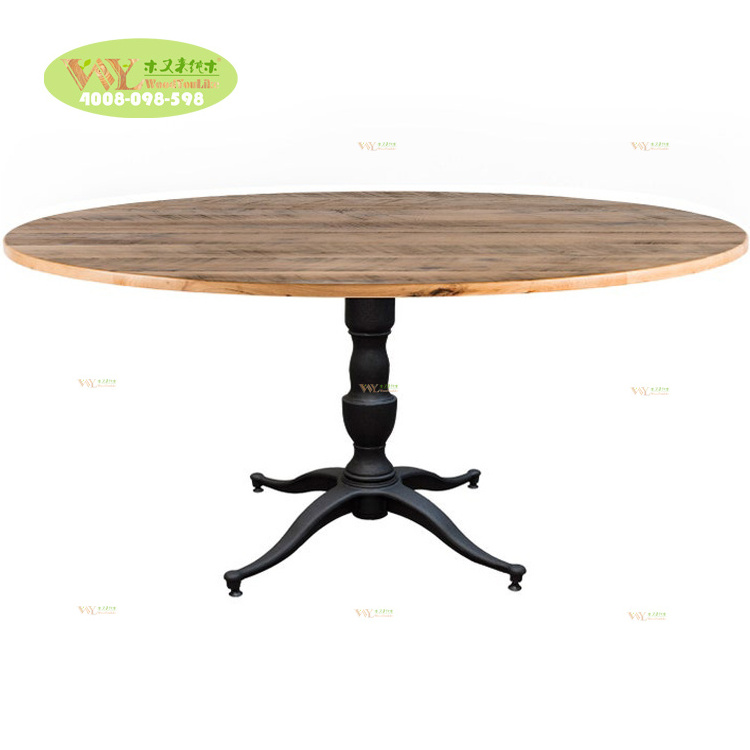 Custom The Francesca Wood Top Oak Round Dining Table Reclaimed/Recycle Solid Wood Furniture