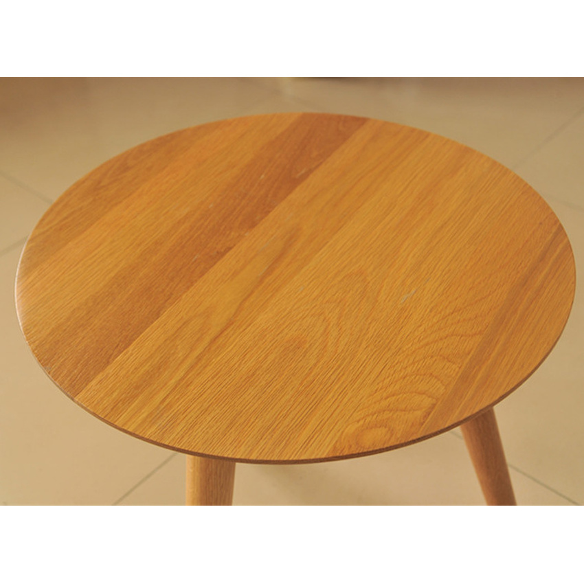 Wholesale Solid Wood Living Room Furniture Design Modern Indoor Round 3 Legs Wooden Tea Table