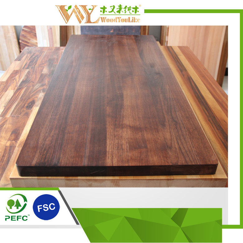 Usa Walnut Face Grain Kitchen Island Wood Butcher Block Countertop Customized Factory Price